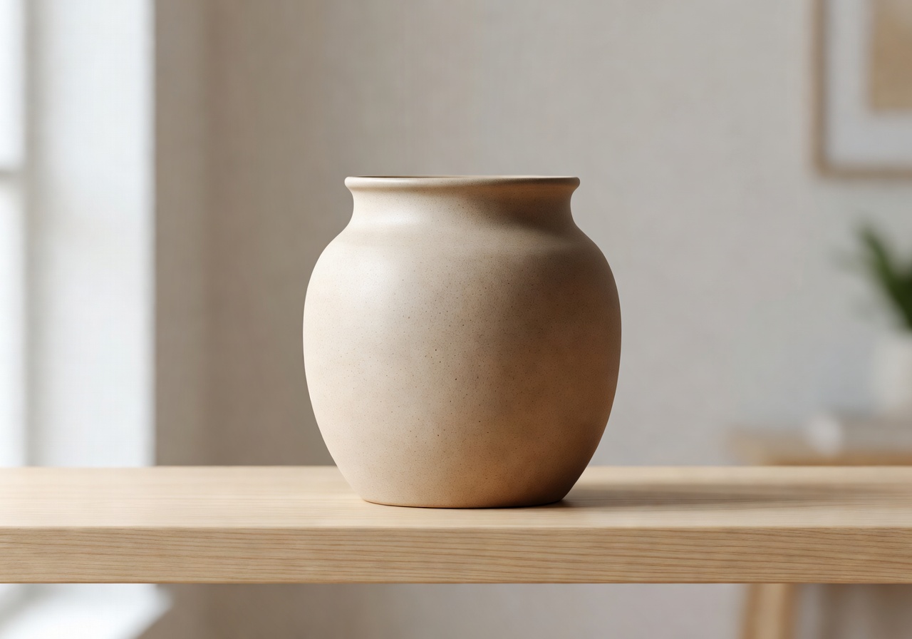 Ceramic Classic Pot in white with minimalist design for indoor plants