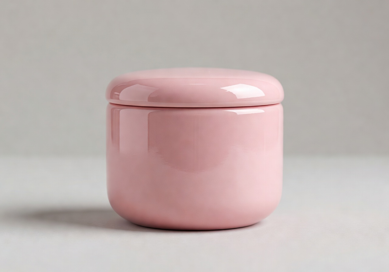 Modern Gloss Pot with high-shine finish in soft blush pink thumbnail