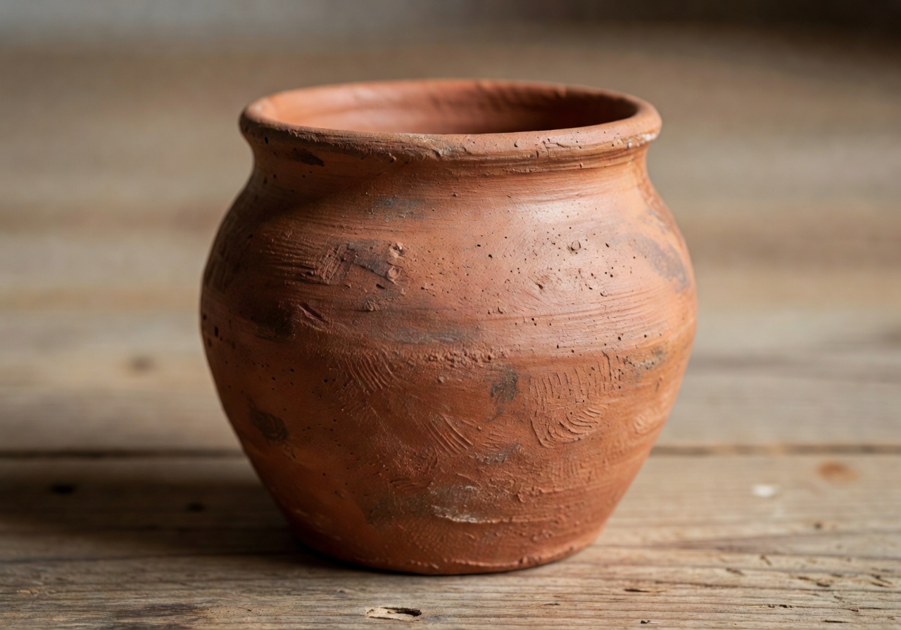 Rustic Clay Pot front view showing handmade textured terracotta finish thumbnail